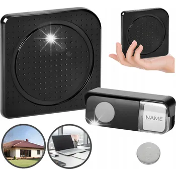 Domovní zvonek BEZDRÁTOVÝ ZVONEK 230V KE DVEŘÍM VODĚODOLNÉ TLAČÍTKO SE STŘÍŠKOU 200M