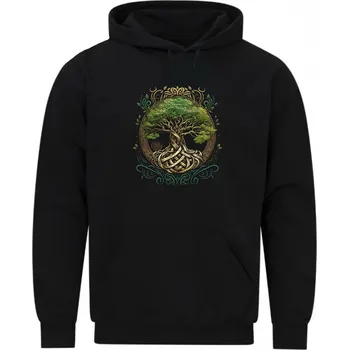 Pánská mikina Pánská mikina Strom života Yggdrasil (Velikost: 5XL, Barva: Černá)