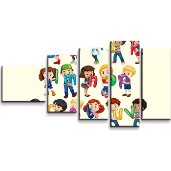 Obraz Sablio Obraz - 5-dílný Abeceda - 100x60 cm