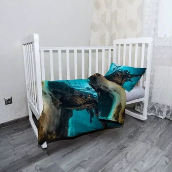 Povlečení Sablio Mikroplyšové dětské povlečení do postýlky Vrak dřevěné lodi na dně moře - 120x90 / 40x60