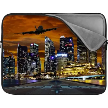 pouzdro na notebook Sablio Obal na notebook Letadlo nad mrakodrapy - 13"
