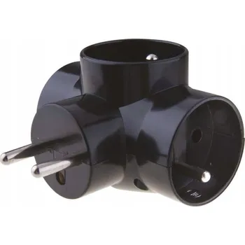 Elektrická zásuvka Elektrická Zásuvka rozbočka Emos černá