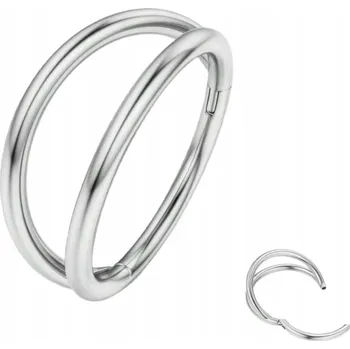Náušnice NÁUŠNICE CLICKER KRUHOVÁ DVOJITÁ STŘÍBRNÁ OCEL CHIRURGICKÁ CONCH HELIX 1,2/8