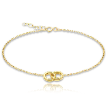 Náramek MINET Zlatý náramek spojené kroužky Au 585/1000 1,25g JMG0297WGB18