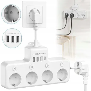 Napájecí kabel Prodlužovací Kabel Unbranded 0,05 m 1 ks zásuvek, bílý