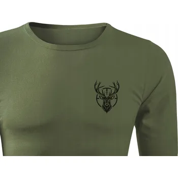 Pánské tričko Outdoorové myslivecké tričko khaki barvy s potiskem BÝK v ZAMĚŘOVAČI, vel. XL