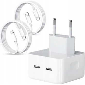 Síťová nabíječka 35W USB-C bílá, 2 porty, univerzální