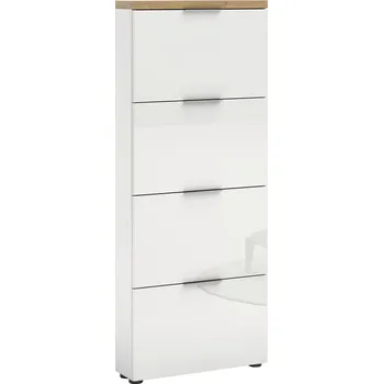 Bílý vysoký botník Meza 65 x 162 x 19 MDF