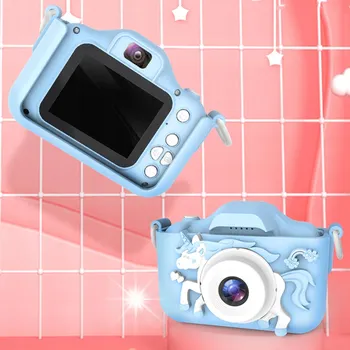 Digitální kompakt DĚTSKÝ DIGITÁLNÍ FOTOAPARÁT JEDNOROŽEC HRY USB DISPLEJ VIDEA + 32GB KARTA