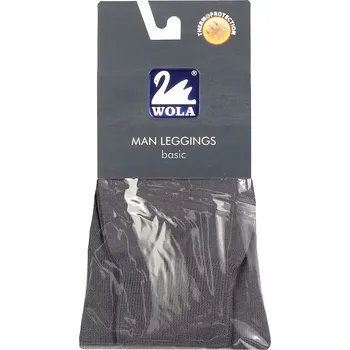 Sada pánského spodního prádla Pánské hladké bavlněné podvlékací kalhoty Man Leggings basic w58.003 - Wola černá 164-170