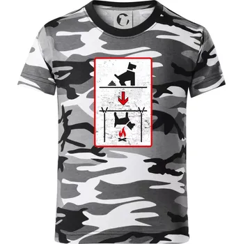 Chlapecké tričko Tričko pro odpůrce sraní na chodníku - Dětské maskáčové triko - 104-110cm / 3-4 roky ( Šedý maskáč )