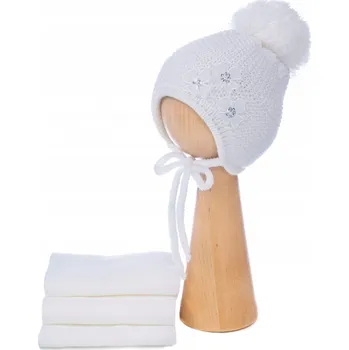 Čepice Měkká kojenecká čepice se šálou, na zavazování