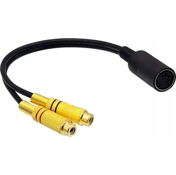 IP kamera Redukce DIN 5 pin na 2x RCA (cinch) zlacené konektory