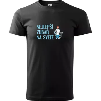 Pánské tričko Sablio Tričko s potiskem Nejlepší zubař na světě - černé 4XL