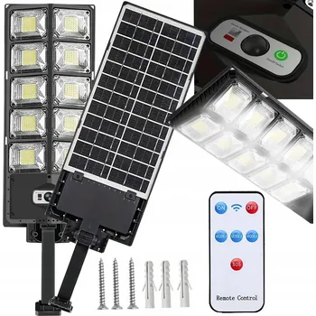 Dekorativní svítidlo Solární lampa LED s pohybovým a soumrakovým senzorem, dálkové ovládání, pouliční noční svítidlo