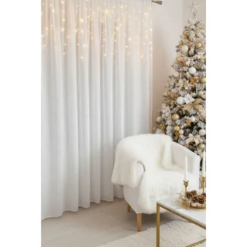 Záclona dreher, Rain lurex zlatý, bílá