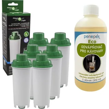 Náhradní díl pro kávovar FilterLogic CFL-950B filtr do kávovaru DeLonghi DLS C002 (6 ks) + Penepex Eco univerzální odápňovač 500 ml