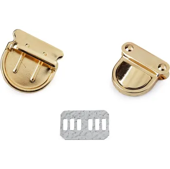 Sada zapínání na tašku 30x31 mm, střední, 2 zlatá klasik