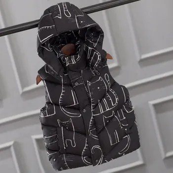 Dětská vesta s kočkami L1965 černá 2