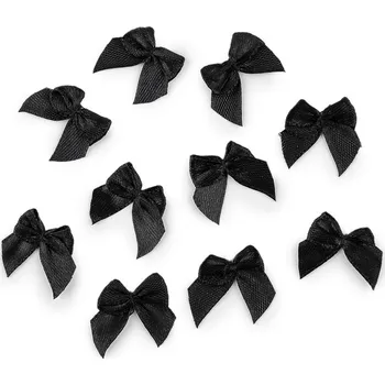 Saténová mašlička 25x25 mm, barva 4 černá