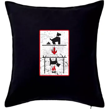 Polštář Tričko pro odpůrce sraní na chodníku - Polštář 50x50 - 50x50 - Pouze potah ( Černá )