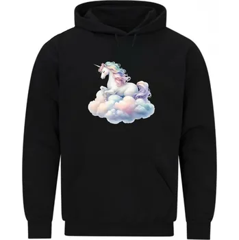 Pánská mikina Pánská mikina Jednorožec v Oblacích (Velikost: 5XL, Barva: Černá)