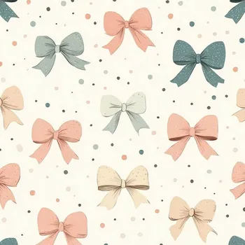 Počesaná teplákovina Takoy 300g mašličky a puntíky