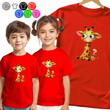 Chlapecké tričko DĚTSKÉ TRIČKO T-SHIRT - ŽIRAFA – SLADKÝ PORTRÉT PRO DĚTI VZOR - 3XS