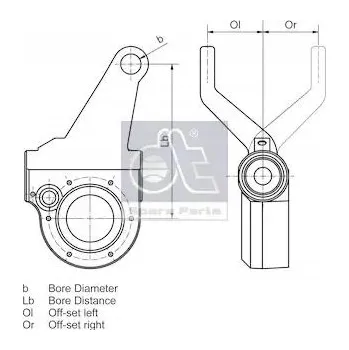 Brzdová hadice DT Spare Parts 6.60120 Seřizovač vůle brzd, brzdový systém