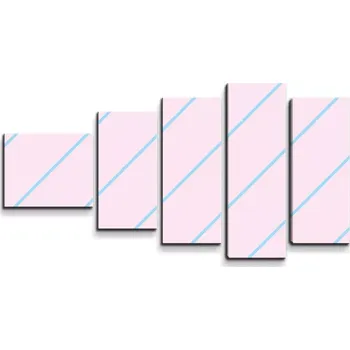 Obraz Sablio Obraz - 5-dílný Modré pruhy na růžové - 100x60 cm