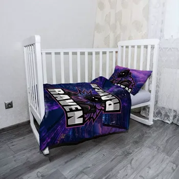 Povlečení Sablio Mikroplyšové dětské povlečení do postýlky FORTNITE RAVEN Steampunk město - 120x90 / 40x60