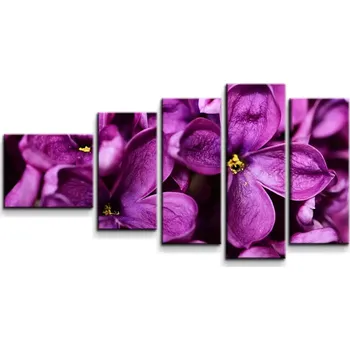 Obraz Sablio Obraz - 5-dílný Fialové květy - 100x60 cm