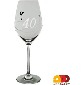 Sklenice Jubilejní sklenice swarovski "40" (Sklenice s číslem zdobená komponenty swarovski)