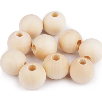 Dětské navlékací korálky Dřevěný korálek Ø35mm - natural VÝHODNÉ BALENÍ 10 ks
