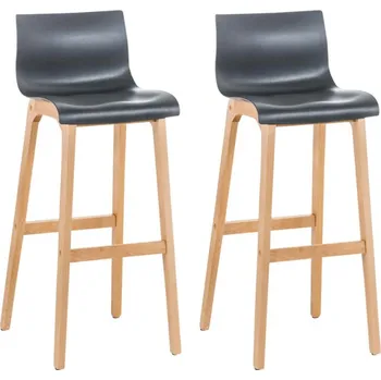 Barová židle 2 ks / set barová židle Homer přírodní podnož / šedá