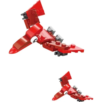 ostatní stavebnice Stavebnice červený pterodaktyl 7,6 x 7,1 x 3,4 cm 24 dílků Malý dekorativní model dinosaur s výraznými křídly