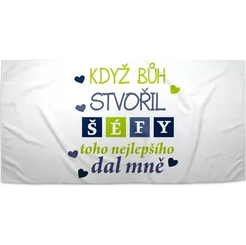 Sablio Ručník Když Bůh stvořil šéfy - 30x50 cm