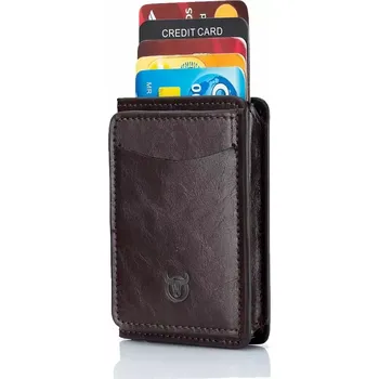 Peněženka BULLCAPTAIN kožená hliníková dokladovka RFID Hnědá