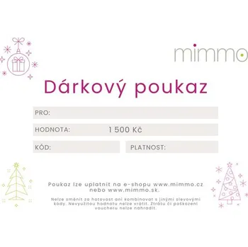 Dárkový potravinový koš mimmo.cz Vánoční dárkový poukaz mimmo 1500 Kč