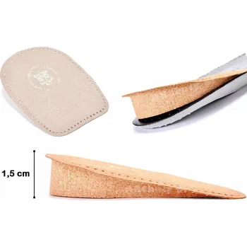 Obraz 41/46 PÁNSKÉ BÍLÉ KORKOVÉ KOŽENÉ PODPATĚNKY ZVYŠUJÍCÍ VÝŠKU O 1,5 CM + 15 MM