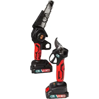 Nůžky na větve Aku nůžky na větve + jednoruční aku pila + 2× baterie 2500 mAh - CATA