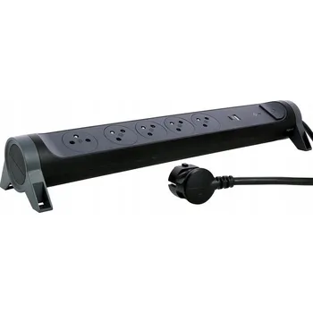 Napájecí kabel Prodlužovací Kabel přepěťová ochrana Legrand 1,5 m 5 ks, 6 ks zásuvek, černá