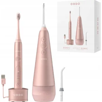 Elektrický zubní kartáček Sonický kartáček ORDO SONIC + Ústní sprcha HYDRO SONIC Růžové zlato
