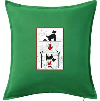 Polštář Tričko pro odpůrce sraní na chodníku - Polštář 50x50 - 50x50 - Včetně výplně ( Středně zelená )