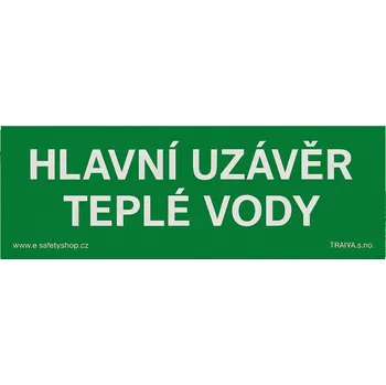 Hlavní uzávěr teplé vody Plast 210 x 80 mm tl. 0.5 mm - Kód: 04668