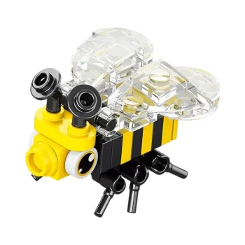 ostatní stavebnice Stavebnice žluto-černé vosy 32 dílků 4,4 x 3,6 x 3,6 cm Malý model s průhlednými křídly Kreativní dekorativní figurka pro sestavení Rozkošná mini stavebnice