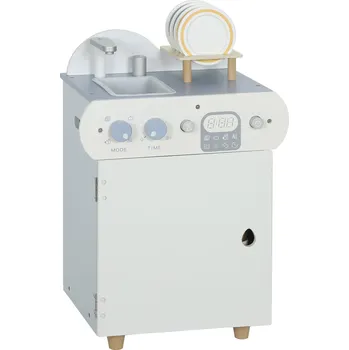 Dětská kuchyňka AIYAPLAY Dětská mycí sada, dřevěná myčka, 32 kusů příslušenství, MDF, pro děti od 3 let, světle modrá