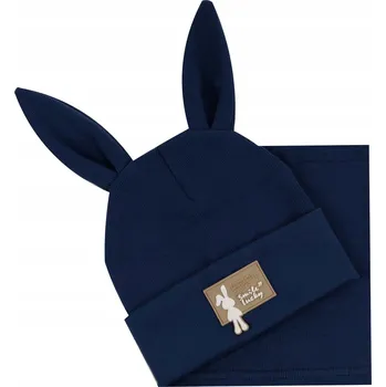 Čepice LETNÍ JARNÍ DĚTSKÝ SET ČEPICE S UŠIMA + NÁKRČNÍK NÁKRČNÍK 44-48