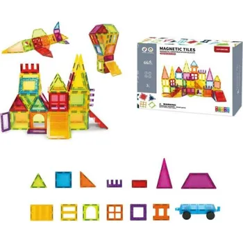 ostatní stavebnice Stavebnice magnetická tvary 66 dílků