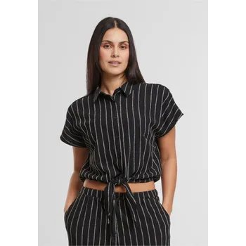 Dámská košile Ladies Structured Striped Tied Blouse - black/offwhite S